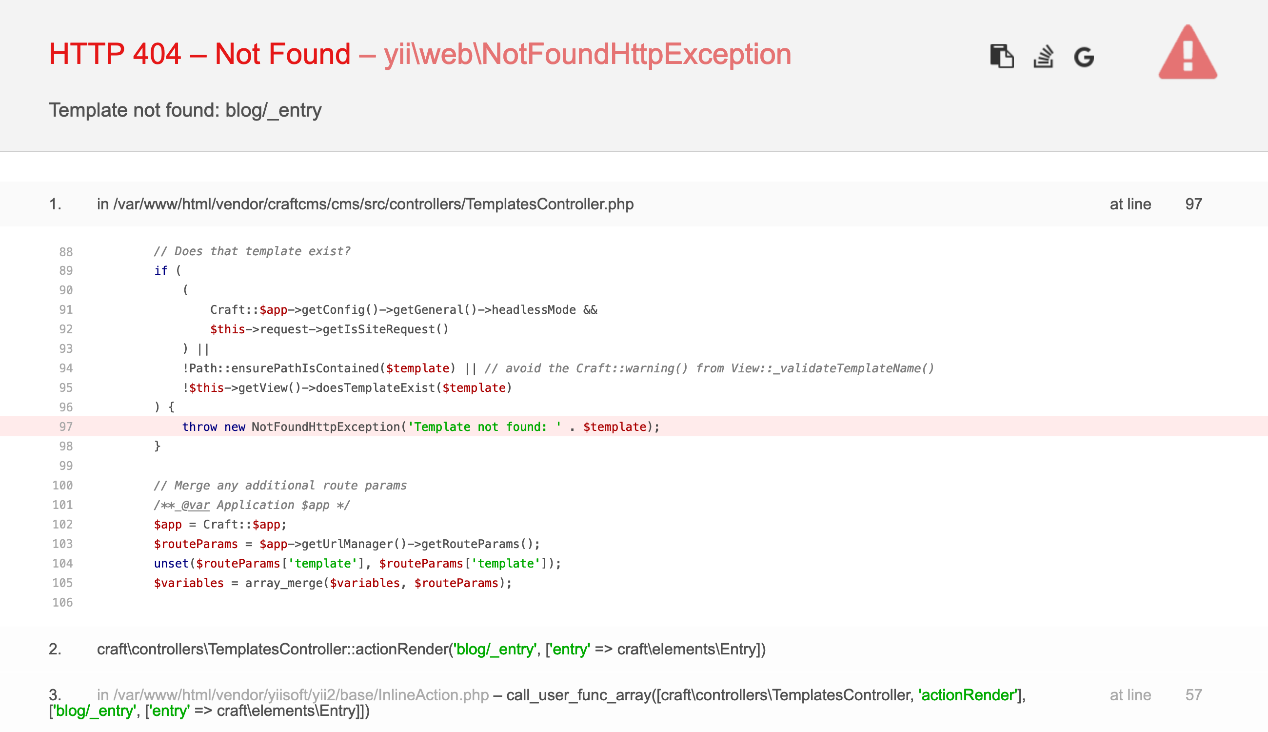 HTTP 404 error screen