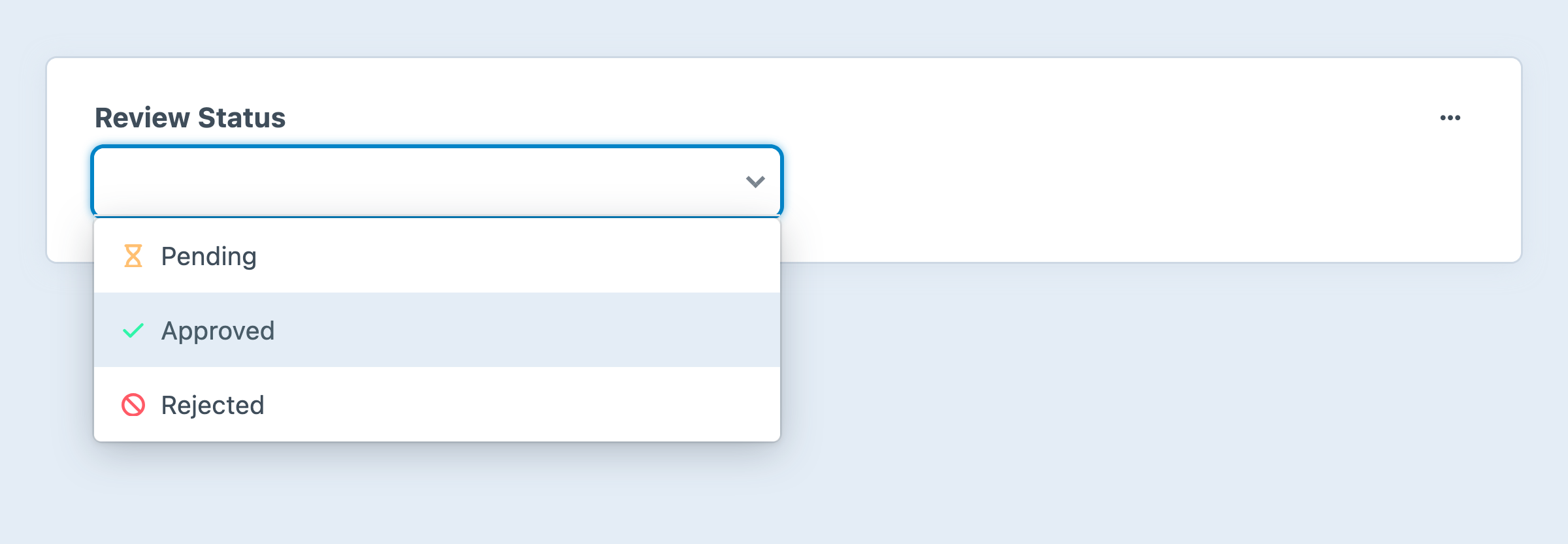 Screenshot of the dropdown field interface in the Craft control panel
